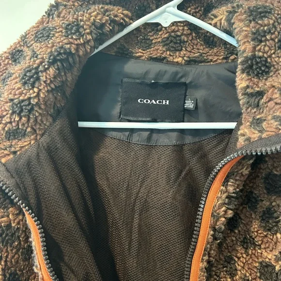 Coach Signature Sherpa Zip Up Jacket! Signature cc size L - Picture 3 of 9